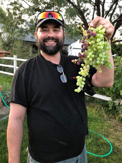Randall with his first grape crop